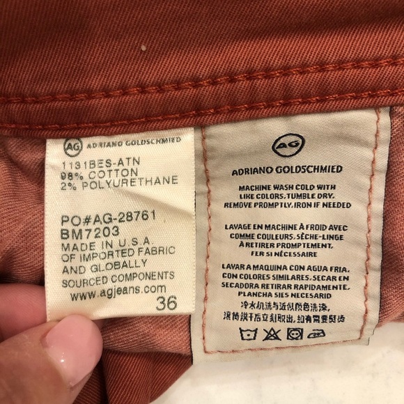 AG Burnt Red Color Jeans/Pants - Picture 4 of 4